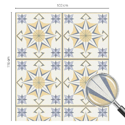 Öntapadós ablakfólia ólomüveg mintával Geometriai csillagok