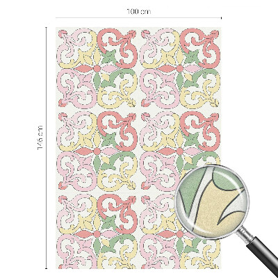 Öntapadós üvegfólia vitrázs mintával Virágdíszek