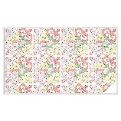 Öntapadós üvegfólia vitrázs mintával Virágdíszek