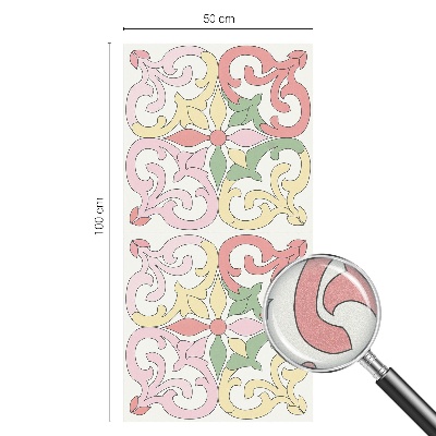 Öntapadós üvegfólia vitrázs mintával Virágdíszek