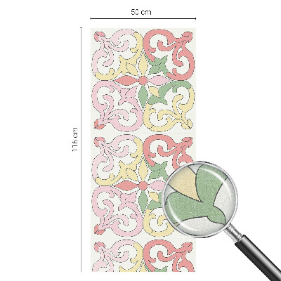 Öntapadós üvegfólia vitrázs mintával Virágdíszek