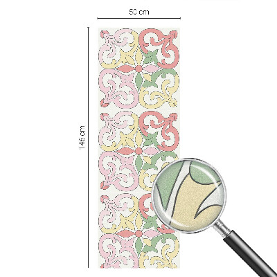 Öntapadós üvegfólia vitrázs mintával Virágdíszek