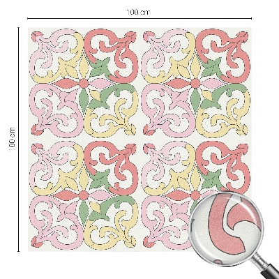 Öntapadós üvegfólia vitrázs mintával Virágdíszek