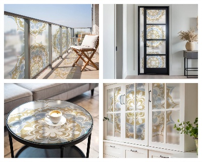 Színes mintás ablakfólia Bohém mandalák