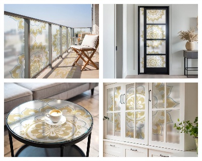 Öntapadós belátásgátló fólia Virágos mandala