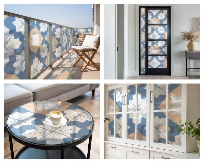 Színes mintás ablakfólia Szimmetrikus minták
