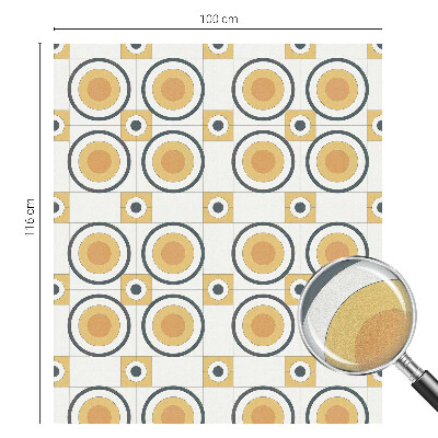 Öntapadós üvegfólia vitrázs mintával Retro körök