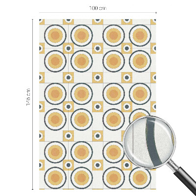 Öntapadós üvegfólia vitrázs mintával Retro körök