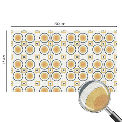 Öntapadós üvegfólia vitrázs mintával Retro körök