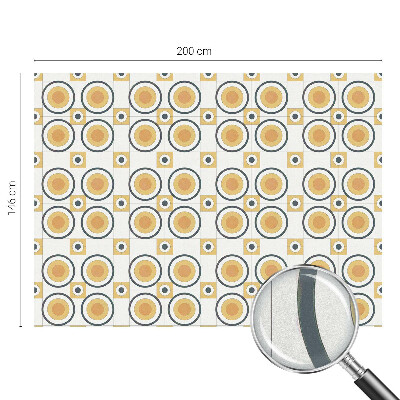 Öntapadós üvegfólia vitrázs mintával Retro körök