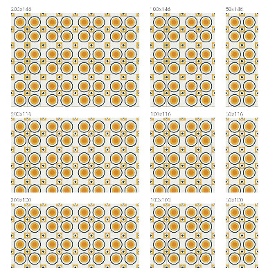 Öntapadós üvegfólia vitrázs mintával Retro körök