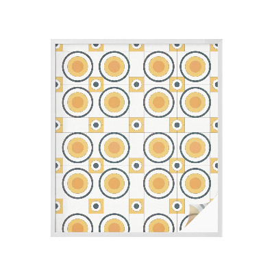 Öntapadós üvegfólia vitrázs mintával Retro körök