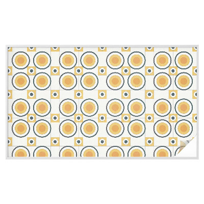 Öntapadós üvegfólia vitrázs mintával Retro körök