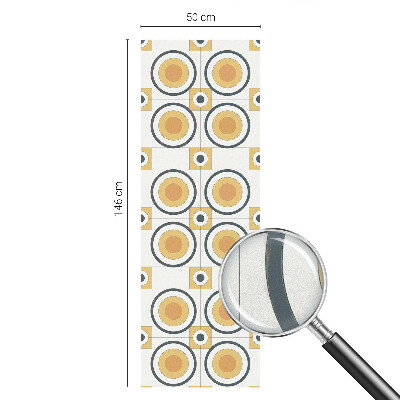 Öntapadós üvegfólia vitrázs mintával Retro körök