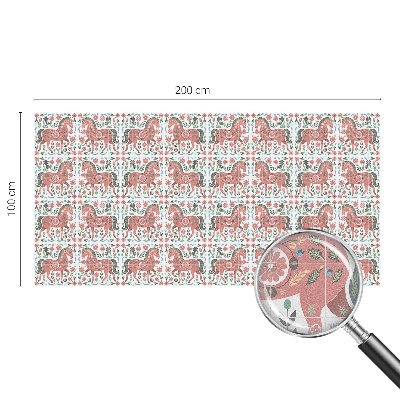 Öntapadós üvegfólia vitrázs mintával Színes lovak