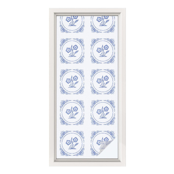 Öntapadós ablakfólia ólomüveg mintával Finom virágok