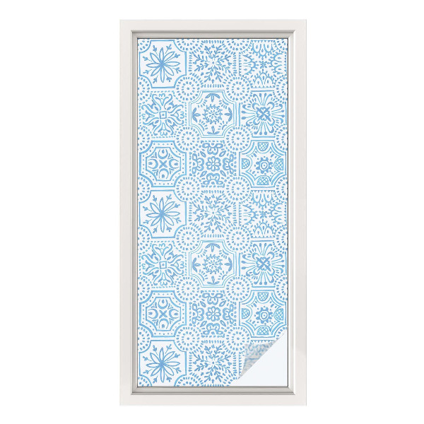 Öntapadós belátásgátló fólia Kék csempék