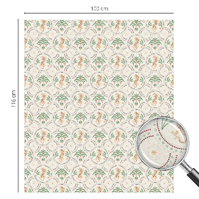 Öntapadós üvegfólia vitrázs mintával Pálmaleopárd