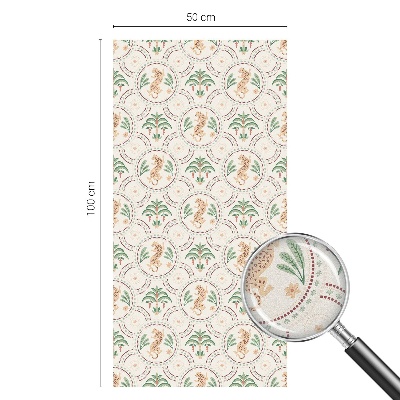 Öntapadós üvegfólia vitrázs mintával Pálmaleopárd