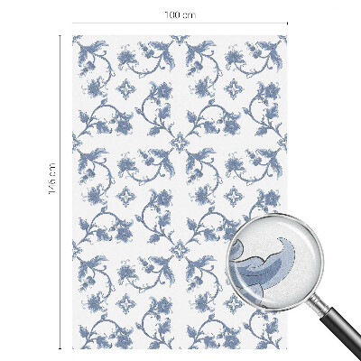 Öntapadós üvegfólia vitrázs mintával Virágdísz