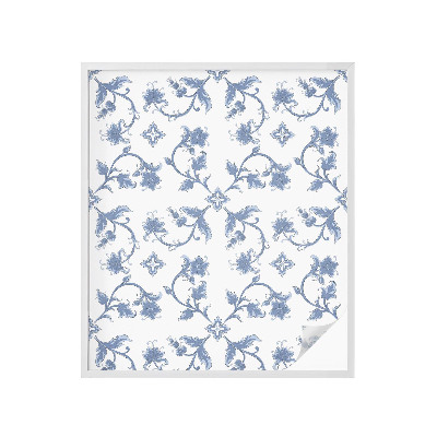 Öntapadós üvegfólia vitrázs mintával Virágdísz