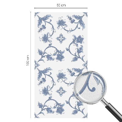 Öntapadós üvegfólia vitrázs mintával Virágdísz