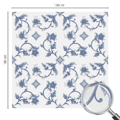 Öntapadós üvegfólia vitrázs mintával Virágdísz