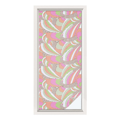 Öntapadós üvegfólia vitrázs mintával Színes cikk-cakk