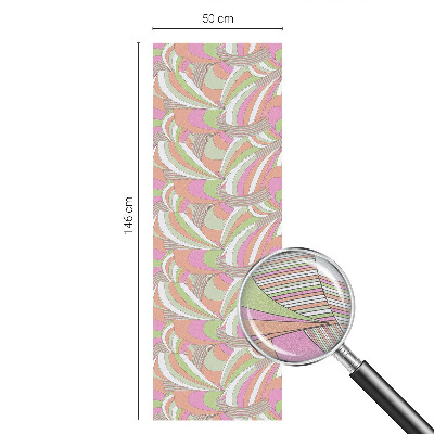 Öntapadós üvegfólia vitrázs mintával Színes cikk-cakk