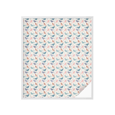 Öntapadós ablakfólia ólomüveg mintával Pasztell madarak