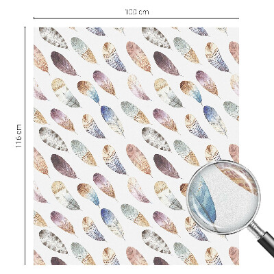 Öntapadós üvegfólia vitrázs mintával Bohém tollak