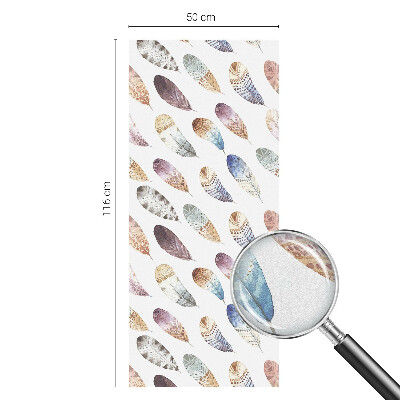 Öntapadós üvegfólia vitrázs mintával Bohém tollak