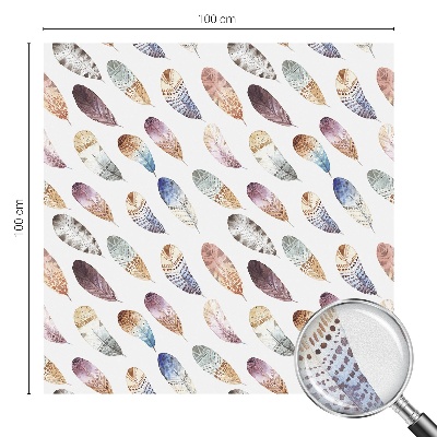 Öntapadós üvegfólia vitrázs mintával Bohém tollak