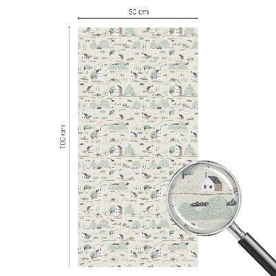 Színes mintás ablakfólia Egy idilli falu