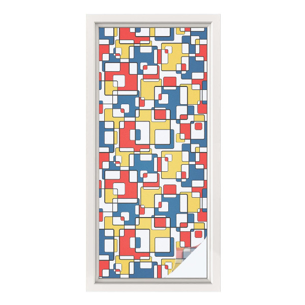 Öntapadós üvegfólia vitrázs mintával Geometriai alakzatok