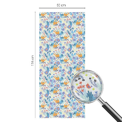 Színes mintás ablakfólia Növényi motívum