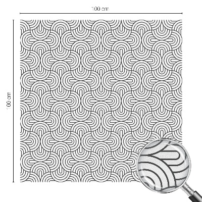 Öntapadós üvegfólia vitrázs mintával Geometriai félkörök