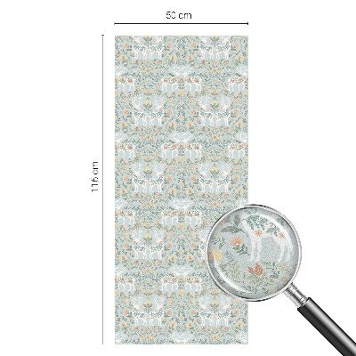 Dekoratív üvegfólia ablakra Szarvas virágok