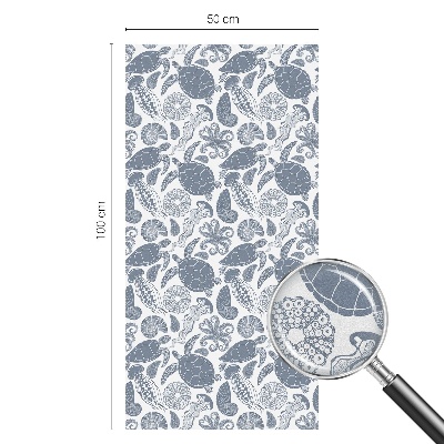 Öntapadós üvegfólia vitrázs mintával Óceáni élet