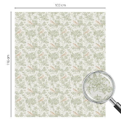 Öntapadós ablakfólia ólomüveg mintával Madarak és növények