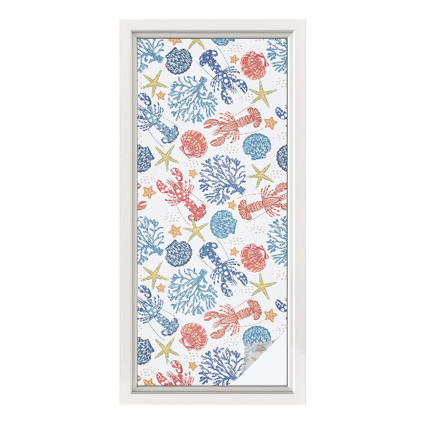 Színes mintás ablakfólia Rák korallok