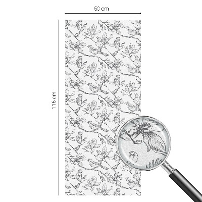 Öntapadós üvegfólia vitrázs mintával Madarak és virágok