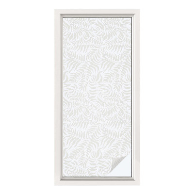 Öntapadós ablakfólia ólomüveg mintával Leveles elegancia