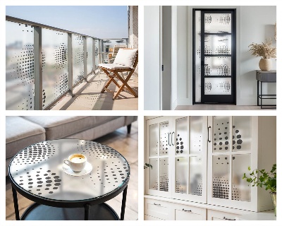 Színes mintás ablakfólia Pontozott körök