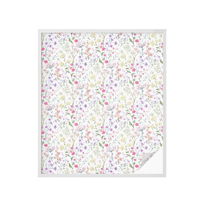 Öntapadós ablakfólia ólomüveg mintával Virágos rét