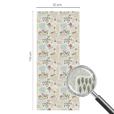 Öntapadós üvegfólia vitrázs mintával Egy idilli falu