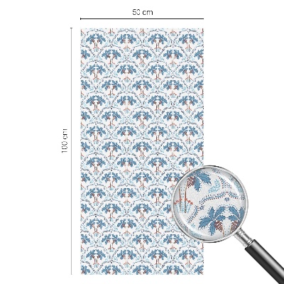 Színes mintás ablakfólia Kék pálmafák