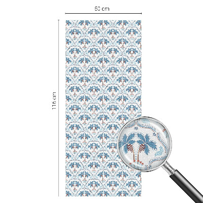 Színes mintás ablakfólia Kék pálmafák