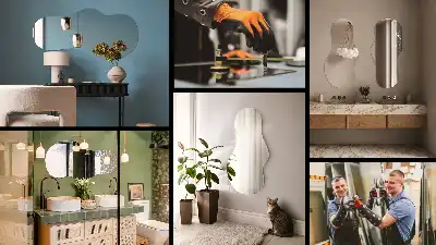 Organikus formájú tükör keret nélküli modern kivitelben