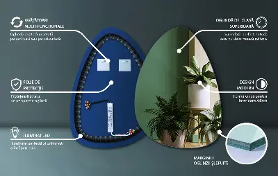 Tojás alakú fali tükör LED világítással
